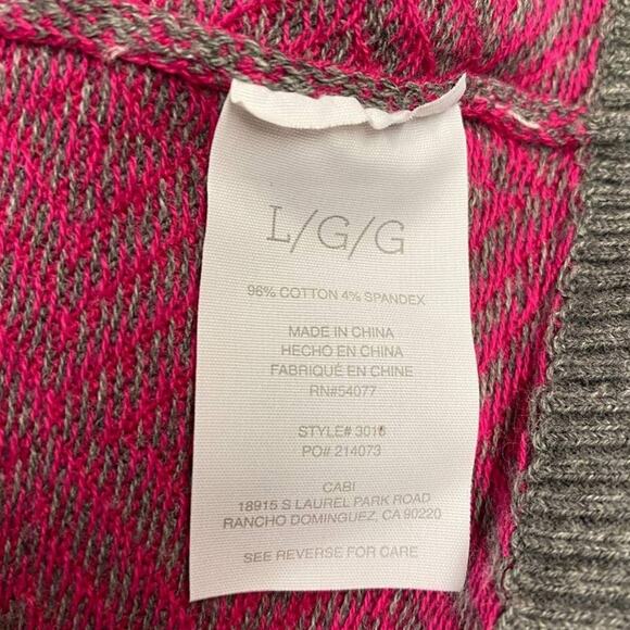 Cabi Y2K Pink Gray Geometric Lightweight Button Front Layering Cardigan Large - Picture 6 of 6